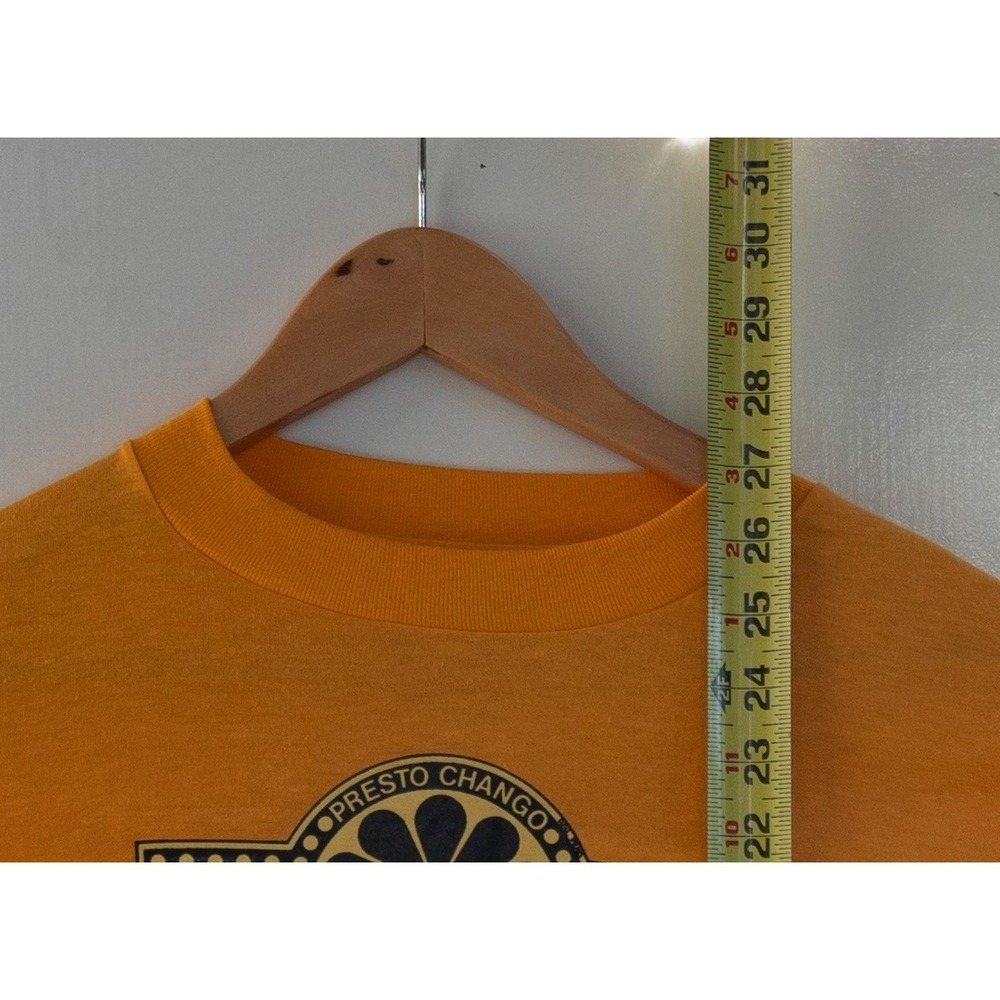 Vintage 70s / 80s Hanes Single Stitch Presto Chango T-Shirt Yellow Men's Size M - Picture 6 of 11